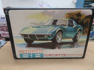 1/25 Amt 1968 Chevrolet Corvette Model Box With Instructions & Decals