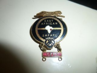 Rare East African Safari Rally Enamel Badge With Bar 1967