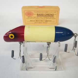 Vintage South Bend Collector Bass Oreno Fishing Lure With Matching Box