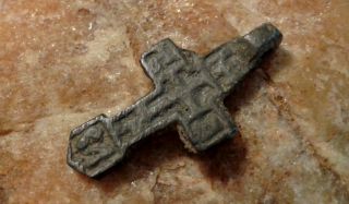 Rare Antique 15 - 16th Century Orthodox Sword - Shaped Smaller Cross Pendant