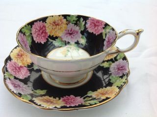 Rare Vintage Paragon English China Chrysanthemum Tea Cup And Saucer