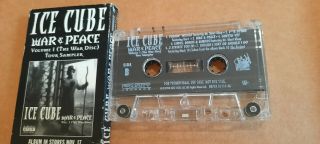 Ice Cube War & Peace Volume 1 Promo Tour Sampler Cassette War Disc Rare Rap