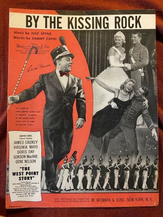 James Cagney Doris Day By The Kissing Rock Sheet Music Vintage Rare West Point