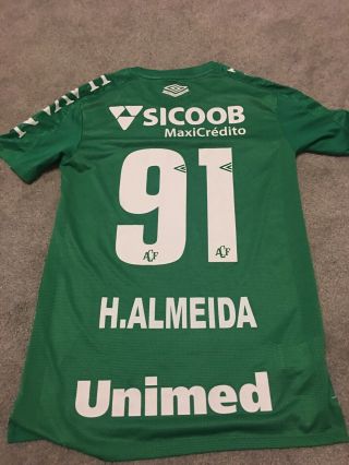 Chapecoense Match Worn 2019 Football Shirt Rare H.  Almeida 91 Authentic S Brazil