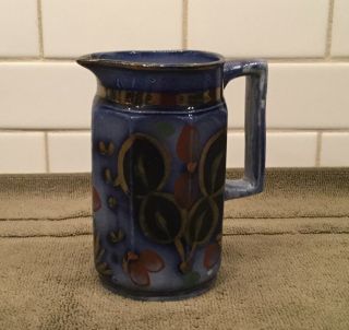 Antique Flow Blue With Gold Trim Small Pitcher