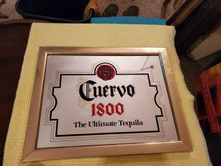 Rare Vintage Jose Cuervo 1800 Tequila Liquor Bar Pub Mirror Sign 19 " X15 " Mancave