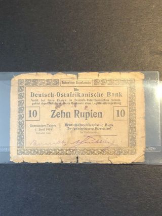 German East Africa 10 Rupien 1916 Rare Germany