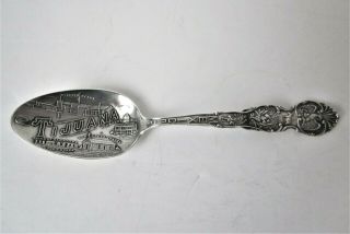 Shepard Sterling Silver 5 1/8 " Souvenir Spoon - Scenes Of Tijuana,  Mexico - 17 G.