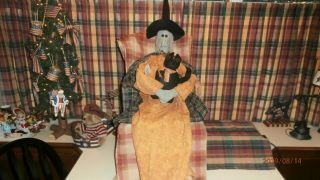 Honey And Me Rare Halloween Witch Doll Holding Black Cat 53 " Inches With Tags