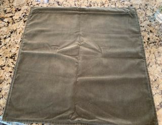 Pottery Barn Washed Velvet Pillow Cover Olive Green 20 " Fall