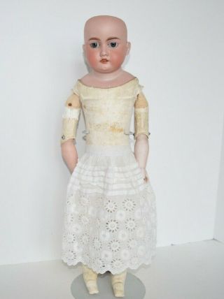 Antique 21 " Armand Marseille " Rosebud " Doll Kid Leather Body Germany Bisque Head