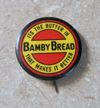 Vintage Or Antique Bambi Bread Advertising Pin Back Button
