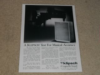 Klipsch Heresy Ii Speaker Ad,  1984,  1 Page,  Article,  Rare Info