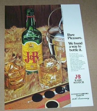 1974 Print Ad - J&b Rare Scotch Whisky Backgammon Game Vintage Advertising Page
