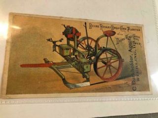 Antique Trade Card Deere Rotary Drop Corn Planter Deere & Mansur Co Moline Il