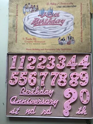 Vintage Mcm Birthday And Anniversary Cake Decorations