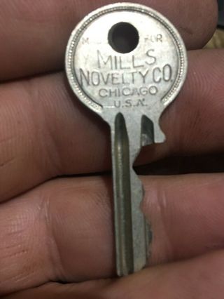 Antique Mills Novelty Slot Machine Yale Logo Vintage Key