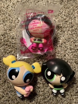 2016 Mcdonalds Powerpuff Girls Buttercup And Bubbles Happy Meal Toys (3) Rare