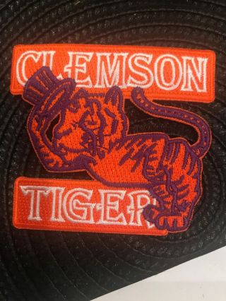 CLEMSON U - Clemson Tigers RARE Vintage Embroidered Iron On Patch 3” X 2.  75” 2