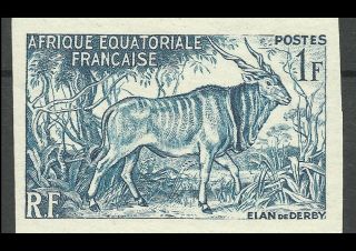 French Equatorial Africa Giant Eland Imperf Trial Color Proof Essay 1957 Rare