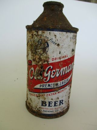 Vtg Old German Beer Cone Top Beer Empty Can Rare 21og Man Cave
