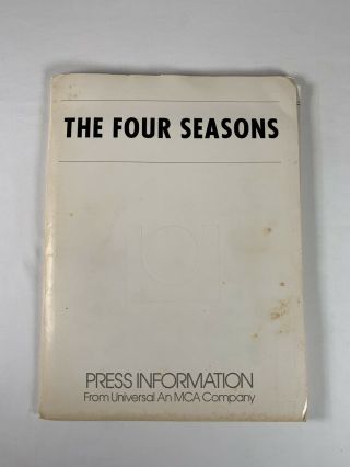 The Four Seasons Vintage Rare Press Kit 1981 Alan Alda Carol Burnett Movie