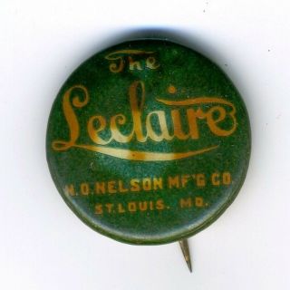 Vintage Antique The Leclaire Bicycle Mfg Co.  Celluloid Stick Pin Pinback 1890 