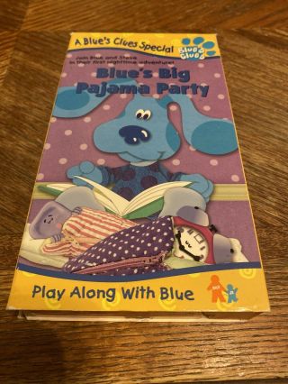 Blue’s Clues Vhs Blue’s Pajama Party Video Kids Learning Nick Jr Fun Rare
