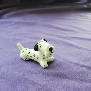 Metzler Ortloff Miniature Dog Figurine Black White Germany Mark Euc