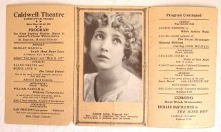 Antique 1923 Caldwell Theatre Program St Joseph,  Mi Bessie Love,  Shirley Mason