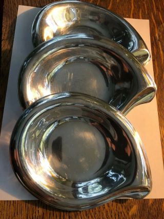 Vtg Mid - Century Rogers Bros.  1847 Silverplate " Flair " Set Of 3 Dishes 7 " X 5½ "
