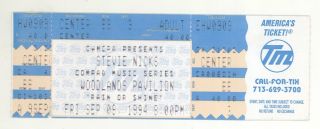 Rare Stevie Nicks 9/9/94 Houston Tx Woodlands Concert Full Ticket Fleetwood Mac