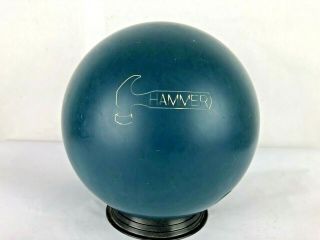 Vintage Hammer Fab Rare Dark Blue Bowling Ball Urethane 15 Lb 10 Oz Great Shape