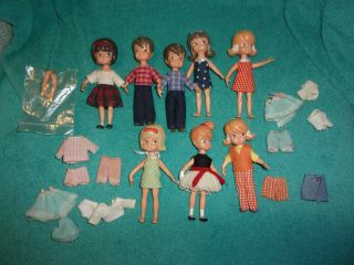 (8) Vintage Hasbro Dolly Darling Dolls,  Outfits