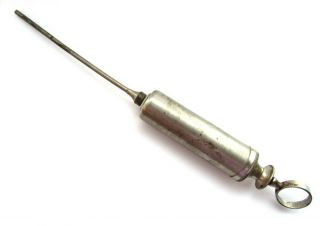 Antique Vintage Medical Irrigation Syringe Doctor Dentist Supplies Metal Tools