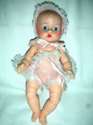 Vintage Vogue Ginny Or Ginnette Doll Pink And White Romper And Matching Hat