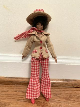 Vintage Mego Dinah Mite Outfit Red Gingham Checked Jacket Pants