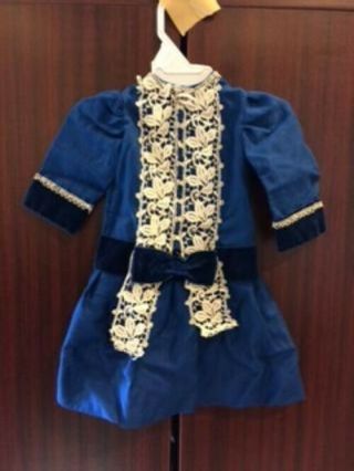 Vintage Blue Doll Dress With Matching Bonnet