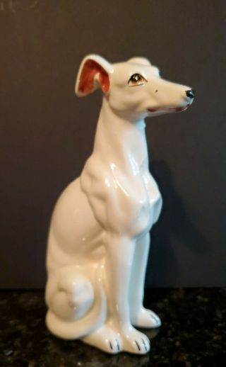 Porcelain Whippet Greyhound Dog Figurine Sculpture