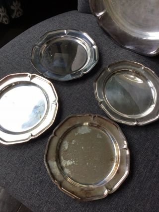 WM Rogers Silver Set Of Five Plates,  Shaped Like Flowers 3