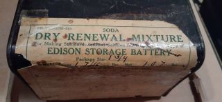 Vintage Antique Edison Storage Dry Battery Co.  Soda Container Tin.