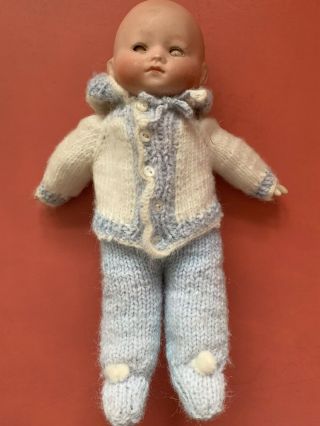 Small Antique Bisque Head German Baby Doll