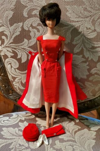 Vintage Barbie Red Flare 939 Coat & Accessories & Sheath Sensation 986 No Doll