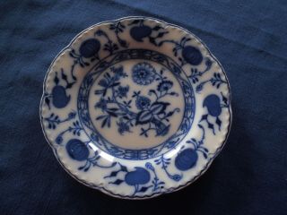 Antique Flow Blue Onion Plate Holland Johnson Bros 6 1/4 " Bread Plate 19th C