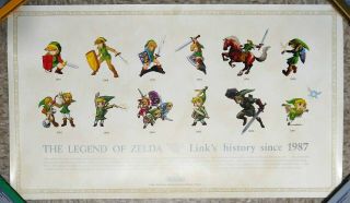Rare Limited Club Nintendo The Legend Of Zelda Link’s History 1987 - 2009 Poster