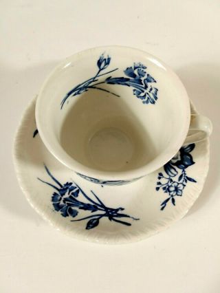 Caronia Woods Burslem England Tea Cup & Saucer Set Blue White Flowers VTG 2