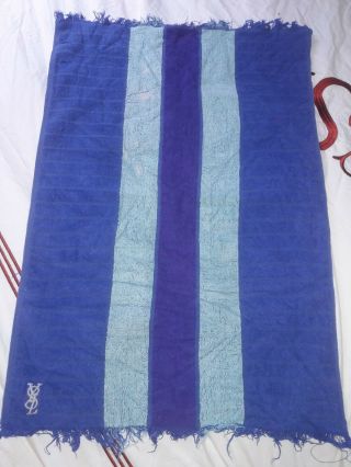 Vintage Hand Towel Blue Stripe Purple Ysl Yves Saint Laurent Fieldcrest