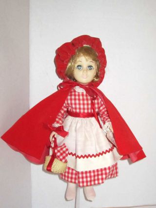 Vintage 1976 Effanbee Little Red Riding Hood Doll Blond Hair Adorable Face 11 "