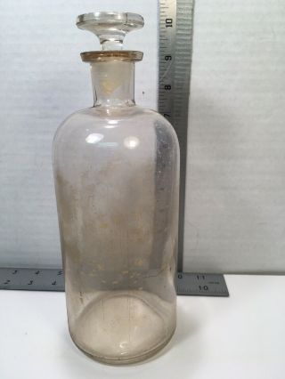 Apothecary Pharmacy Large Jar Clear Vintage W/ Glass Stoppers 10 " Empty