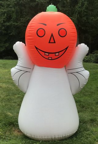 Vintage - Rare - Gemmy? Pumpkin Head Ghost Halloween Inflatable